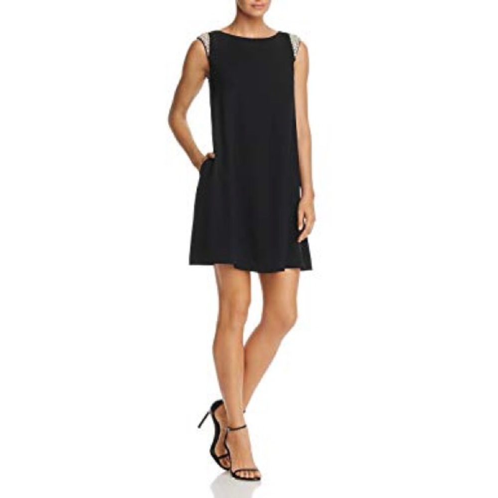 Aidan Mattox blk trapeze dress
